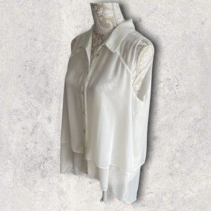 Women’s sheer layering top by CHAUS size medium.